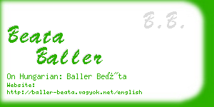 beata baller business card